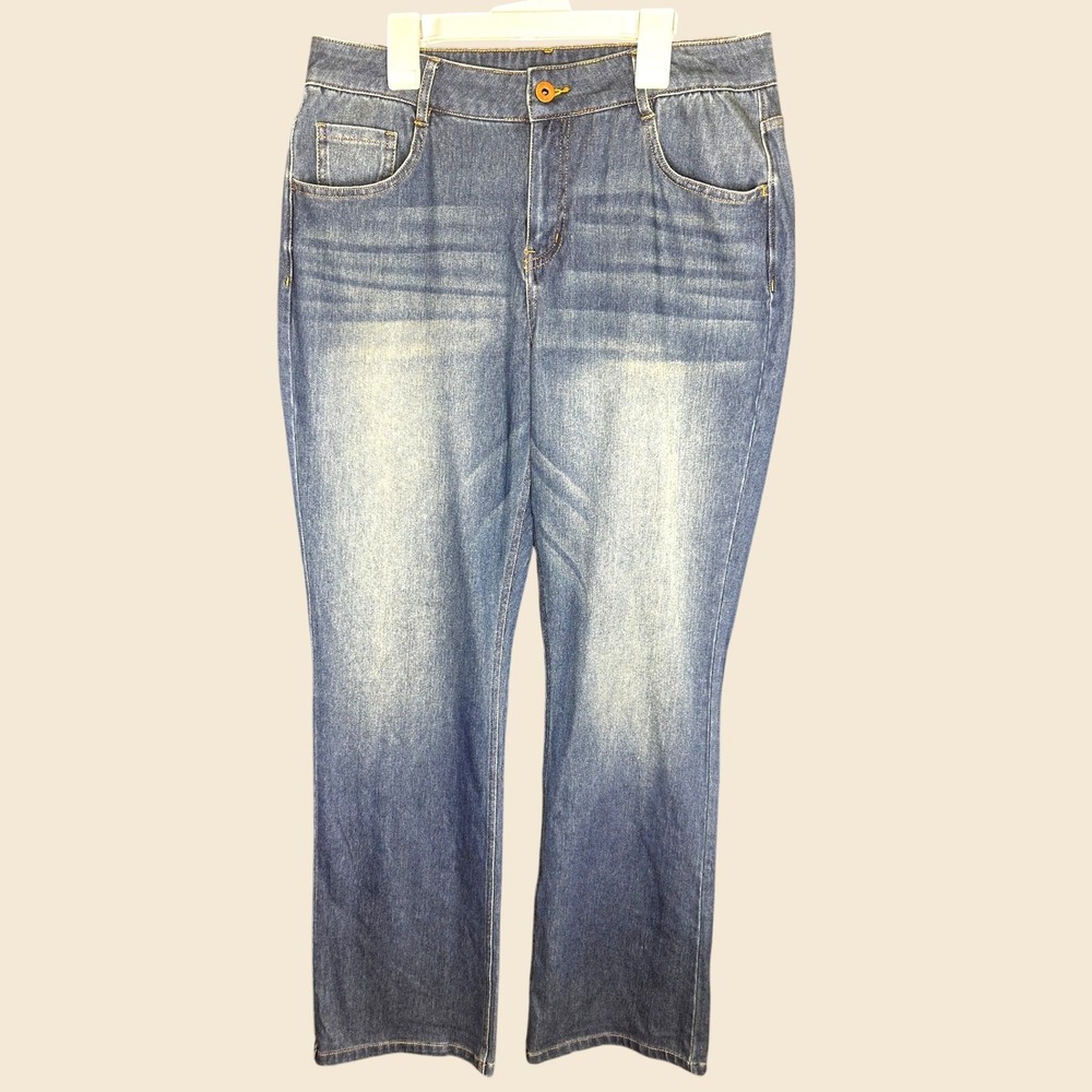 Halara Womens Wide Leg Denim Jeans Sz LT Stretch Medium Wash Everyday Casual